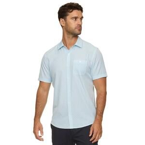 NEW FLAGS & ANTHEM fridley short sleeve agave print seersucker performance shirt